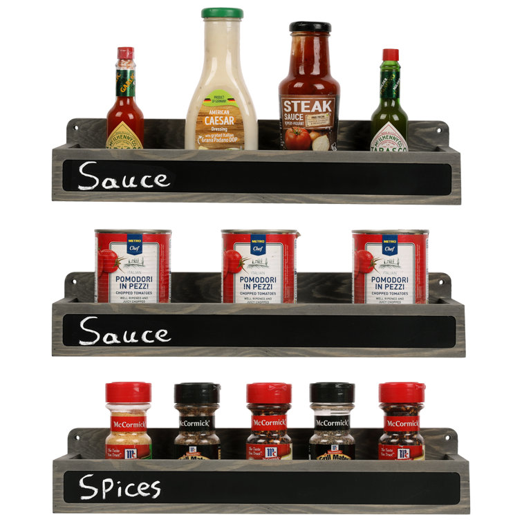 Solid Wood Chalkboard Spice Rack